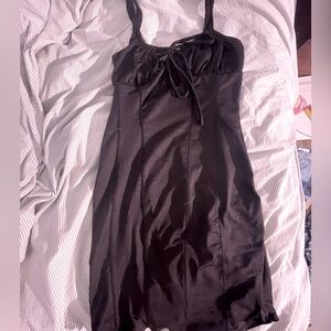 Black gaze mini dress